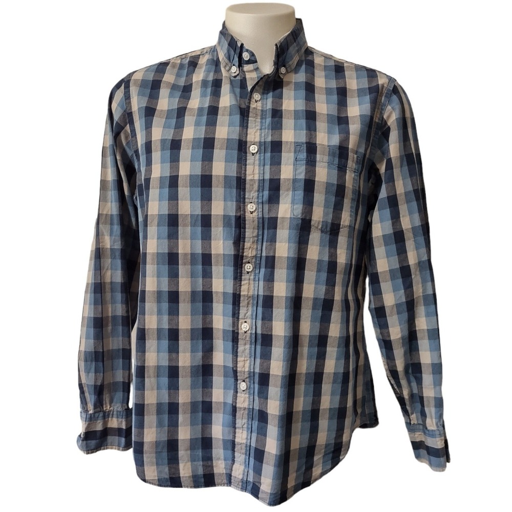 J.Crew Shirt Men's Adult L Check Long Sleeve Button-Up Dress Lightweight Classic